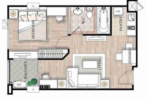 Condominio de 1 dormitorio en Bangkok, Tailandia № 183370 - foto 5