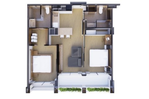 Condo sur Layan Beach, Thaïlande, 2 chambres № 166140 - photo 12