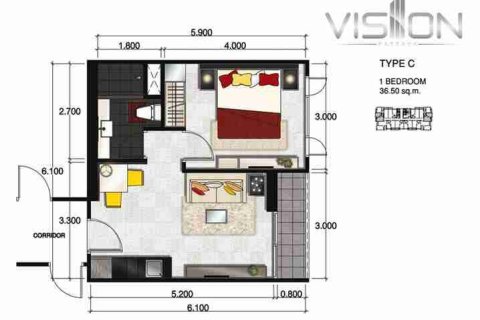 Condominio de 1 dormitorio en Pattaya, Tailandia № 208919 - foto 6
