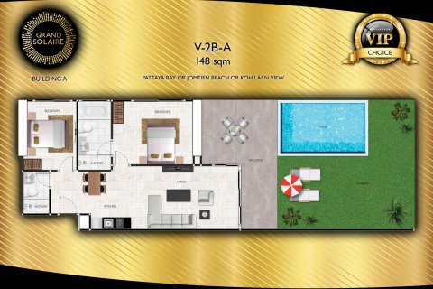 Condo in Pattaya, Thailand, 2 bedrooms  № 166837