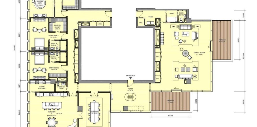 Condo in Sathon, Bangkok, Thailand, 3 bedrooms № 166845