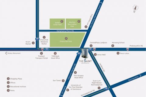 Condo à Chatuchak, Bangkok, Thaïlande, 3 chambres  № 67392 - photo 20