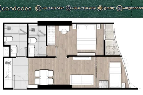 Eigentumswohnung in Watthana, Bangkok, Thailand, 2 Schlafzimmer  № 220528 - Foto 4