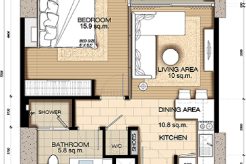 Condominio de 1 dormitorio en Bangkok, Tailandia № 143906 - foto 6