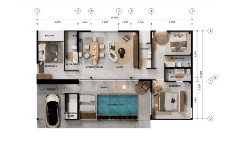 Villa in Koh Pha Ngan, Thailand 3 Schlafzimmer № 169908 - Foto 14