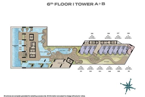คอนโดมิเนียมในจอมเทียน, พัทยา, ประเทศไทย, 1 ห้องนอน № 165898 - รูปถ่าย 15