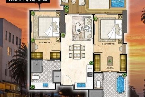 Condominio de 2 dormitorios en Pattaya, Tailandia № 171292 - foto 9