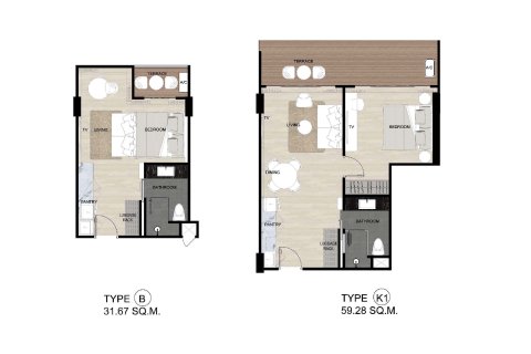 Condo sur Naithon Beach, Thaïlande, 1 chambre  № 165287 - photo 15