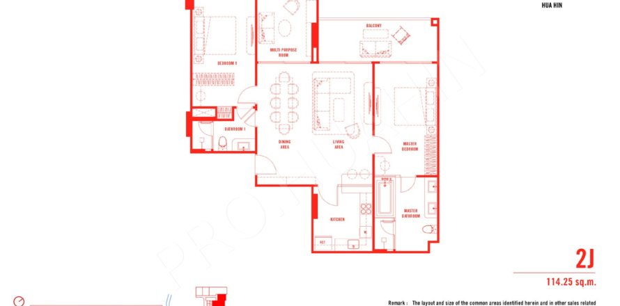 Apartamento de 2 dormitorios en Hua Hin, Tailandia № 194872