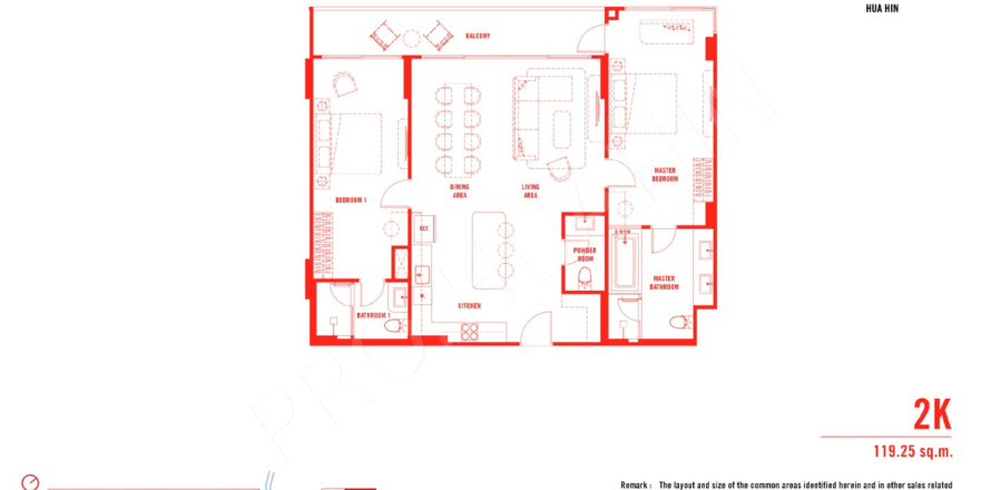 Apartamento de 2 dormitorios en Hua Hin, Tailandia № 194873