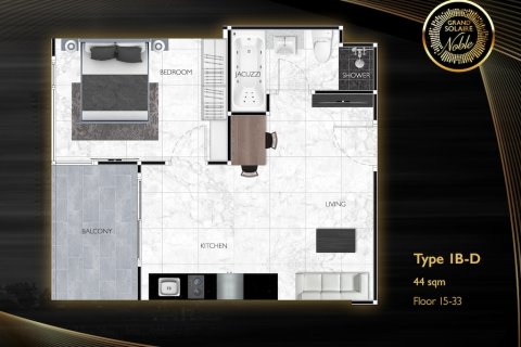 Wohnung in Pattaya, Thailand 1 Schlafzimmer № 113368 - Foto 15