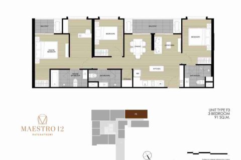 Condominio de 3 dormitorios en Phaya Thai, Bangkok, Tailandia № 183081 - foto 14