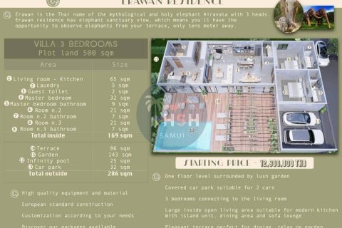 Chalet de 3 dormitorios en Ko Samui, Tailandia № 180150 - foto 8