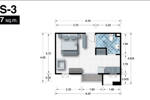 Studio dans le Condo à Pattaya, Thaïlande  № 204497