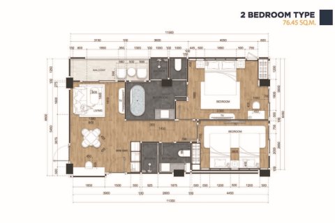 Condo on Jomtien Beach, Pattaya, Thailand, 2 bedrooms  № 165147 - photo 11