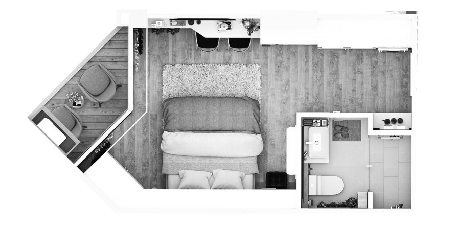 Apartment floor plan «TYPE A1», 1 room in The Momentum - Serene Condominium