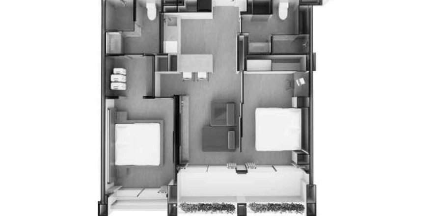 Apartment floor plan «TYPE E», 2 bedrooms in The Momentum - Terra Grove