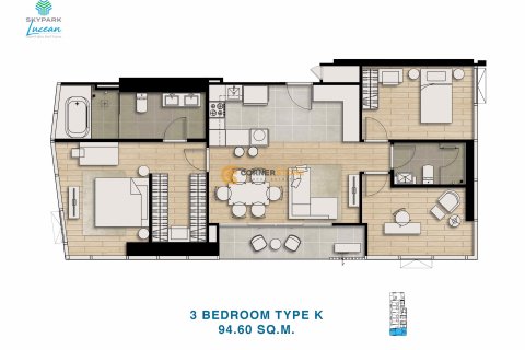 Studio dans le Condo sur Jomtien Beach, Pattaya, Thaïlande  № 113446
