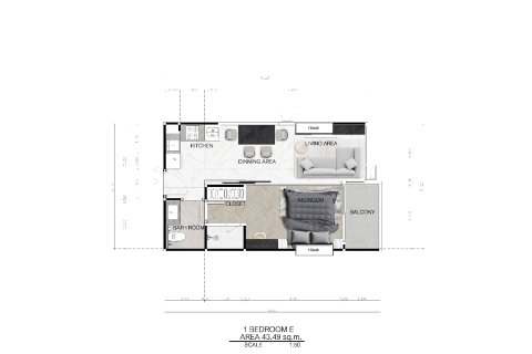 Condominio de 1 dormitorio en Bang Lamung, Tailandia № 165163 - foto 11