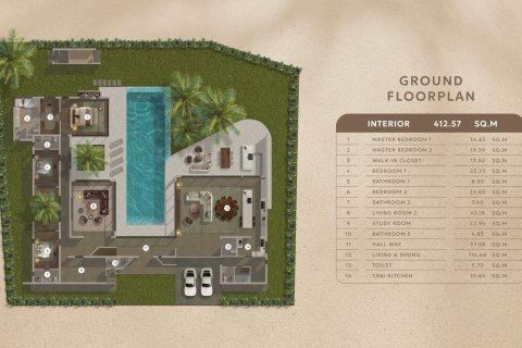 Villa in Bang Tao, Thailand 5 Schlafzimmer № 74479 - Foto 14