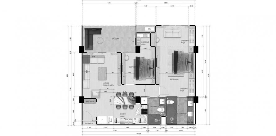 Sobre plano Zensiri Residences en Jomtien Beach, Pattaya, Tailandia № 133131 - foto 1