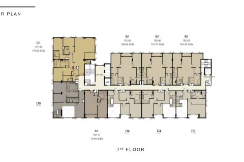 Eigentumswohnung in Bangkok, Thailand, 2 Schlafzimmer № 166977 - Foto 7