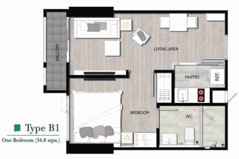 Condominio de 1 dormitorio en Bangkok, Tailandia № 183537 - foto 6