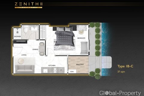 Condominio de 1 dormitorio en Pattaya, Tailandia № 194552 - foto 24