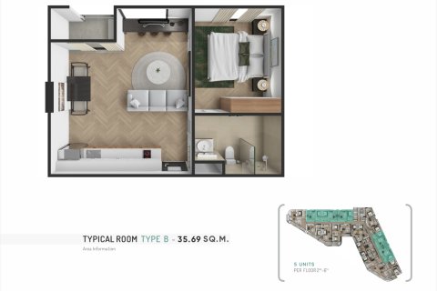 Condominio de 1 dormitorio en Bang Tao, Tailandia № 165426 - foto 16