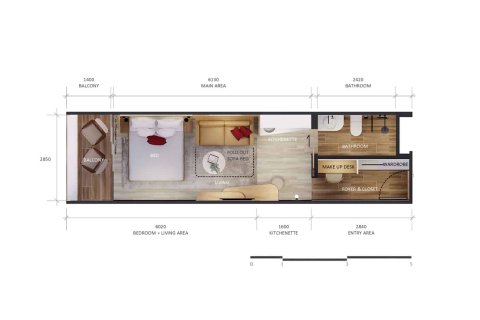 Apartamento de 1 dormitorio en Pattaya, Tailandia № 166538 - foto 18