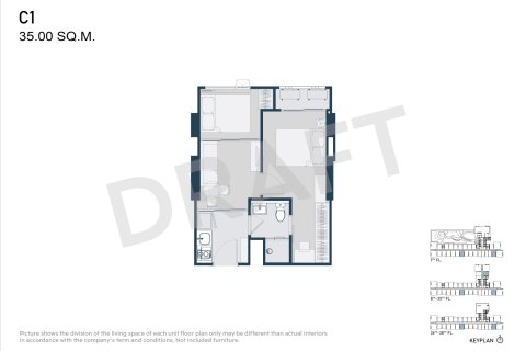 Eigentumswohnung in Bangkok, Thailand, 1 Schlafzimmer  № 170194 - Foto 15