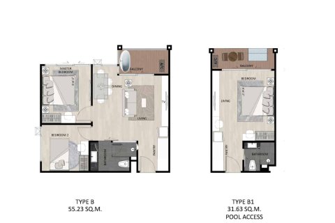 Condominio de 1 dormitorio en Naithon Beach, Tailandia № 166643 - foto 17