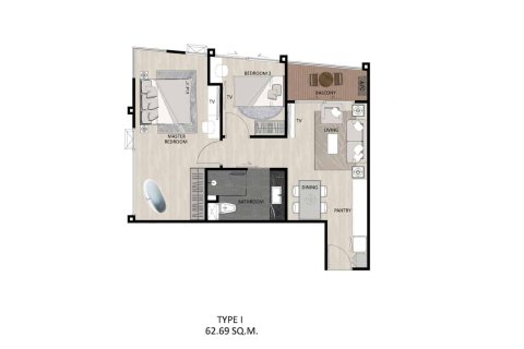 Eigentumswohnung auf Naithon Beach, Thailand, 2 Schlafzimmer  № 166638 - Foto 13