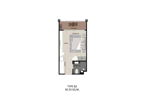 Condominio de 1 dormitorio en Naithon Beach, Tailandia № 166642 - foto 15