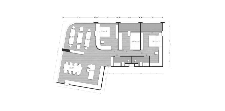 Condominium floor plan «Above Element Condominium», 3 bedrooms in Above Element Condominium