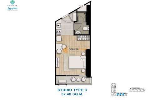 Condo on Jomtien Beach, Pattaya, Thailand, 1 bedroom  № 113452