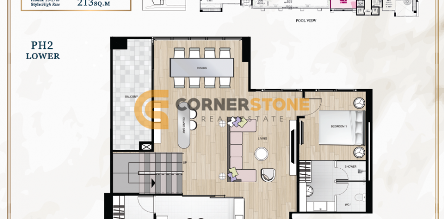 Estudio en el condominio en Jomtien Beach, Pattaya, Tailandia № 113462