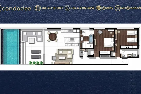 Condo à Bangkok, Thaïlande, 2 chambres  № 220524 - photo 4