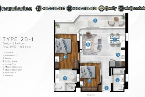 Condominio de 2 dormitorios en Bangkok, Tailandia № 202299 - foto 10