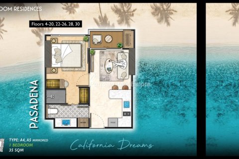 Condo à Bang Lamung, Thaïlande, 1 chambre  № 157409 - photo 3