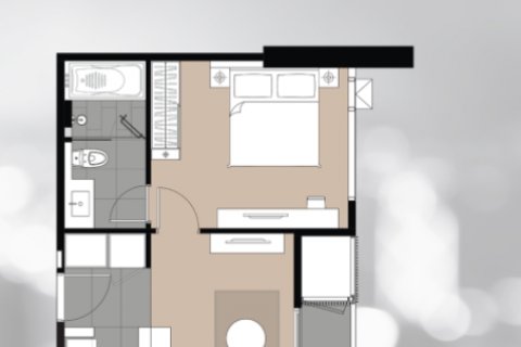 Eigentumswohnung in Bangkok, Thailand, 1 Schlafzimmer  № 143942