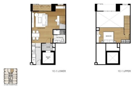 Eigentumswohnung in Bangkok, Thailand, 1 Schlafzimmer  № 143669 - Foto 9
