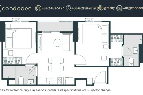 Condo in Bangkok, Thailand, 2 bedrooms № 234000 - photo 5