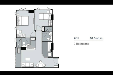 Condominio de 2 dormitorios en Bangkok, Tailandia № 188109 - foto 6