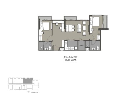 Condominio de 2 dormitorios en Thonburi, Bangkok, Tailandia № 166778 - foto 19