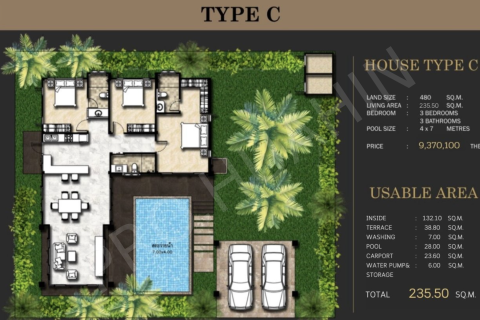 Chalet de 3 dormitorios en Hua Hin, Tailandia № 194788 - foto 3