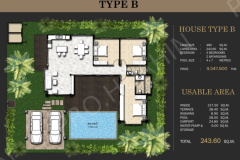 Chalet de 2 dormitorios en Hua Hin, Tailandia № 194791 - foto 3