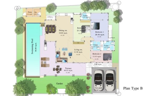 Villa in Hua Hin, Thailand 3 Schlafzimmer № 169794 - Foto 10