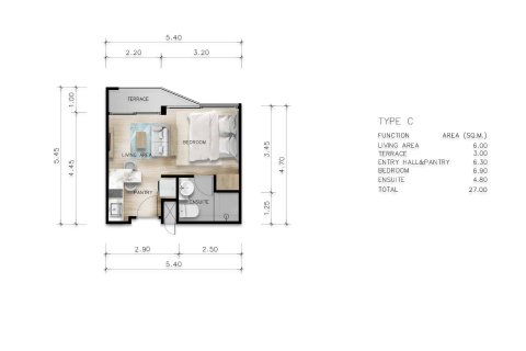 คอนโดมิเนียมในราไวย์, ประเทศไทย, 1 ห้องนอน № 166806 - รูปถ่าย 19