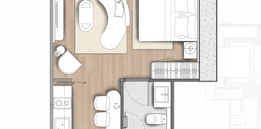 Apartamento de 1 dormitorio en Pattaya, Tailandia № 155582
